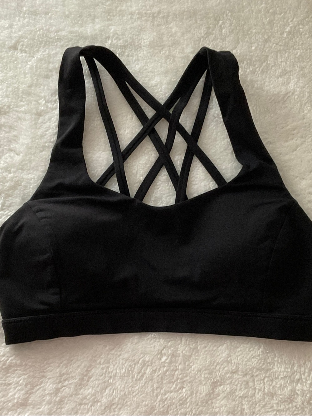 lululemon Black Strappy Crisscross Sports BraSize 8